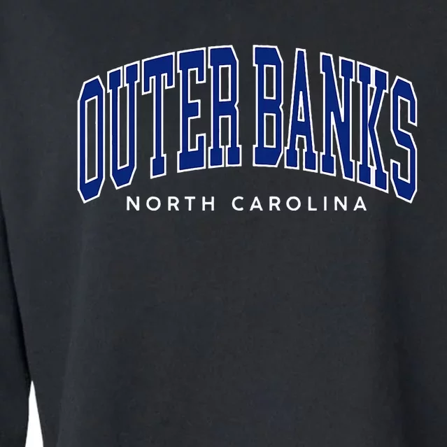 Obx North Carolina Summer Retro Preppy Throwback Cropped Pullover Crew