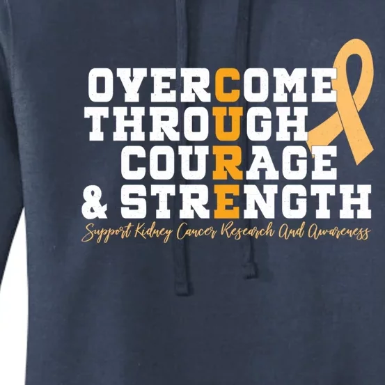 Overcome Ney Cancer Orange Ribbon Event March Gift Cute Gift Women's Pullover Hoodie