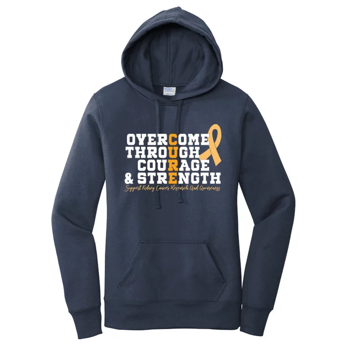 Overcome Ney Cancer Orange Ribbon Event March Gift Cute Gift Women's Pullover Hoodie