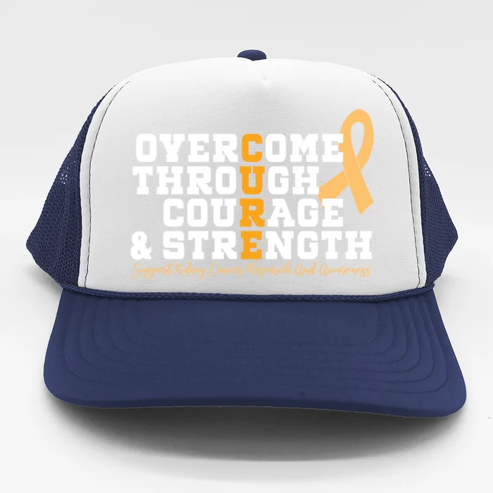 Overcome Ney Cancer Orange Ribbon Event March Gift Cute Gift Trucker Hat