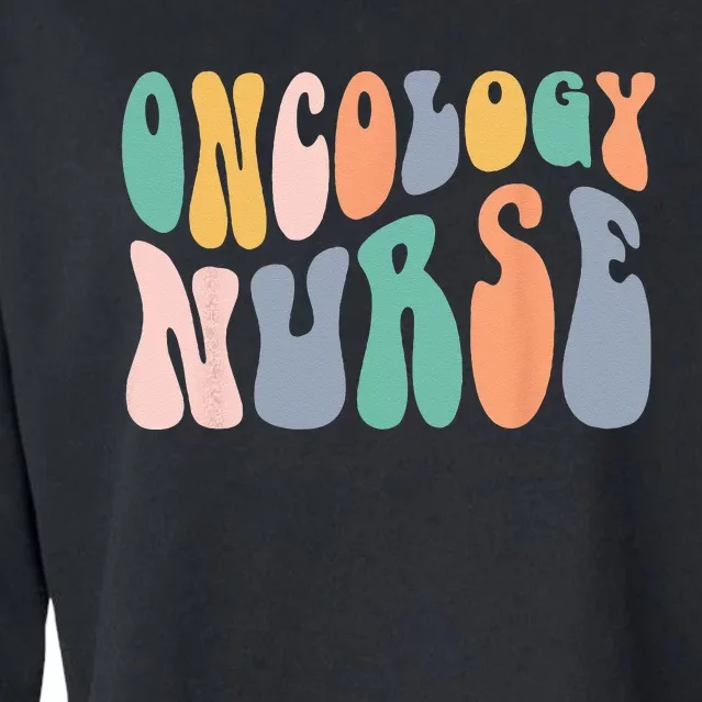 Oncology Nurse Cancer Support Retro Trendy For Nurse Cropped Pullover Crew