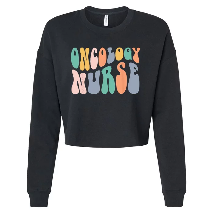 Oncology Nurse Cancer Support Retro Trendy For Nurse Cropped Pullover Crew