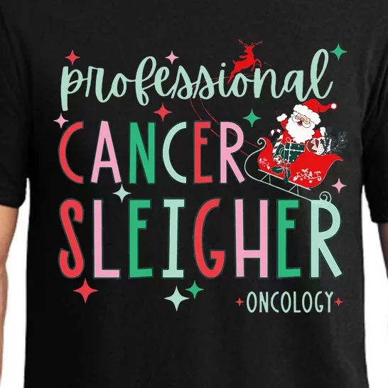 Oncology Nurse Christmas Professional Cancer Sleigher Pajama Set