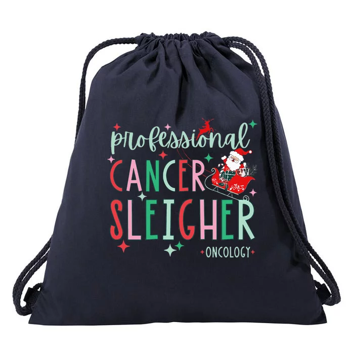 Oncology Nurse Christmas Professional Cancer Sleigher Drawstring Bag