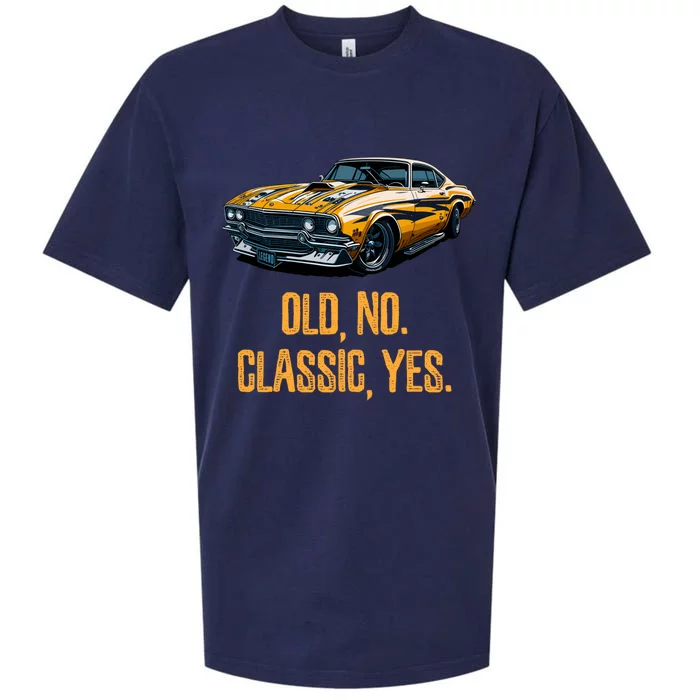 Old No Classic Yes Retro Car Lovers Birthday Milestone Party Gift Sueded Cloud Jersey T-Shirt