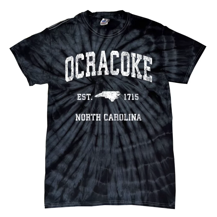 Ocracoke North Carolina Nc Vintage Athletic Tie-Dye T-Shirt