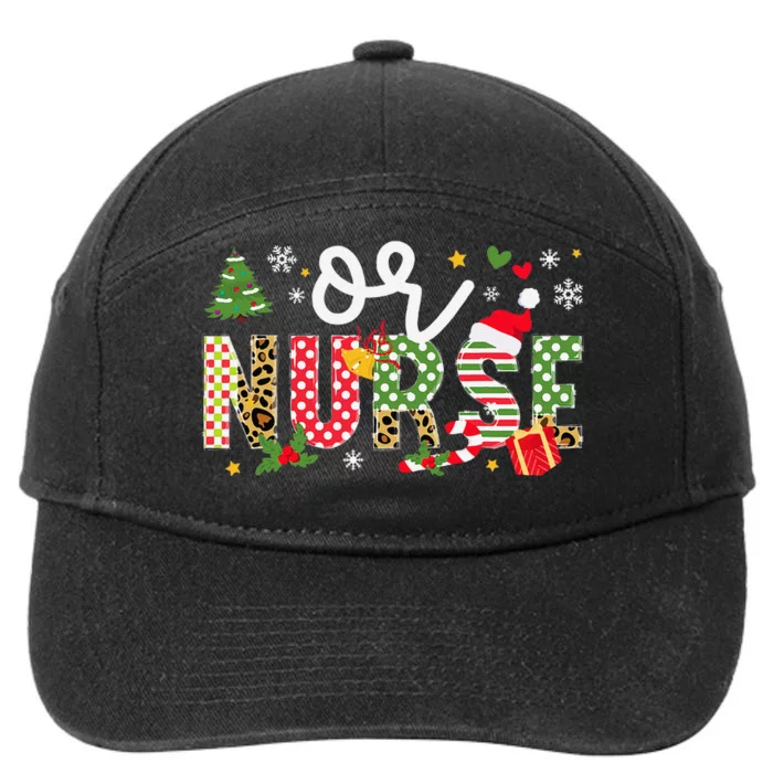 Or Nurse Christmas Operating Room Nurse Xmas Party 7-Panel Snapback Hat