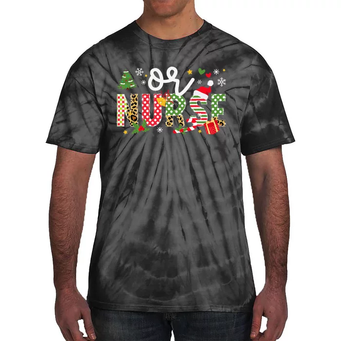 Or Nurse Christmas Operating Room Nurse Xmas Party Tie-Dye T-Shirt