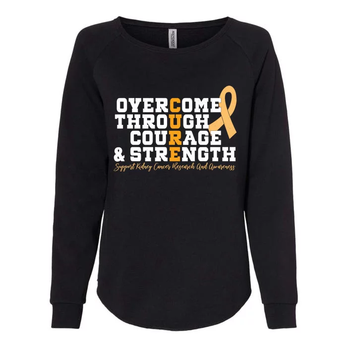 Overcome Ney Cancer Orange Ribbon Event March Gift Womens California Wash Sweatshirt