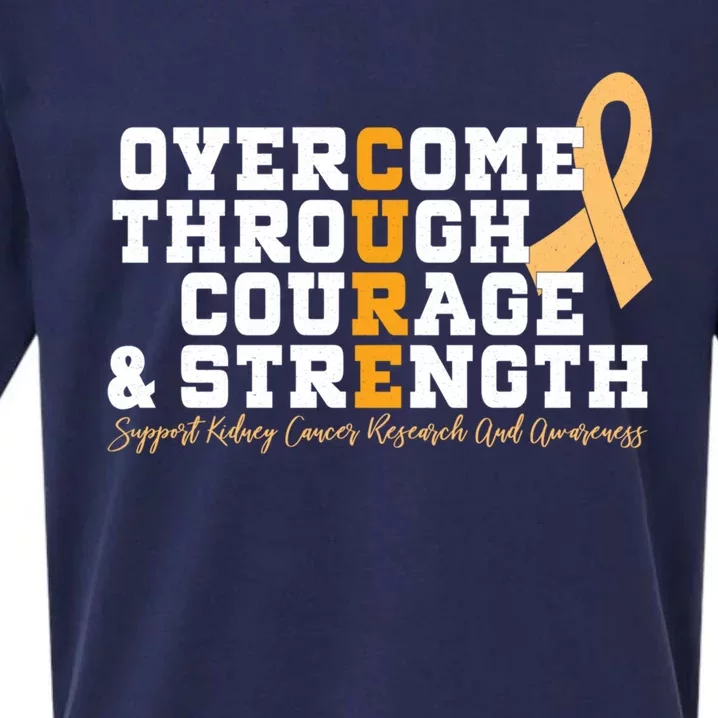 Overcome Ney Cancer Orange Ribbon Event March Gift Sueded Cloud Jersey T-Shirt