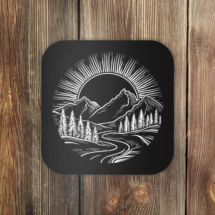 Outdoors Nature Cool Hiking Camping Summer Graphic Coaster