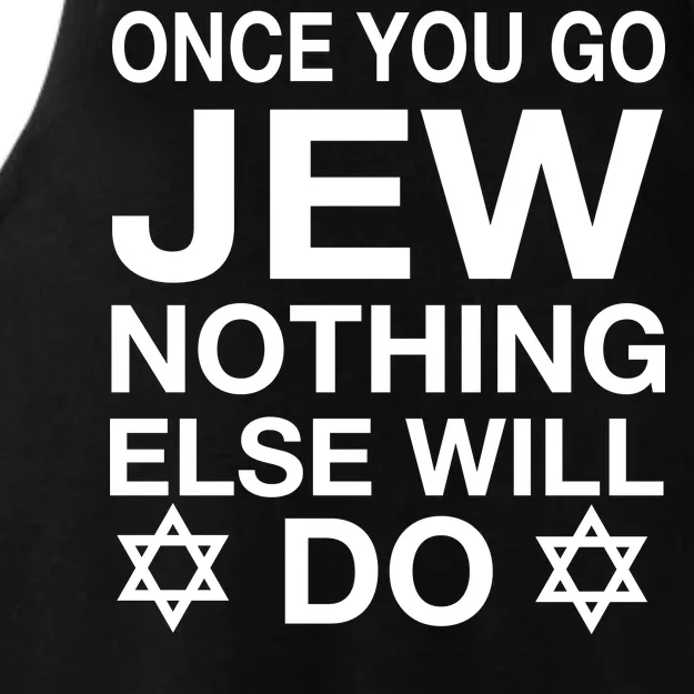 Once You Go Jew Hanukkah Ladies Tri-Blend Wicking Tank