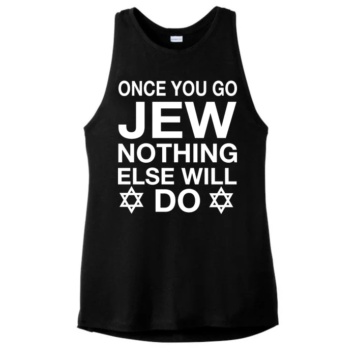 Once You Go Jew Hanukkah Ladies Tri-Blend Wicking Tank