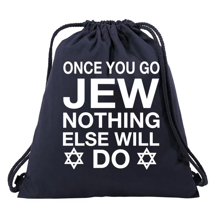 Once You Go Jew Hanukkah Drawstring Bag