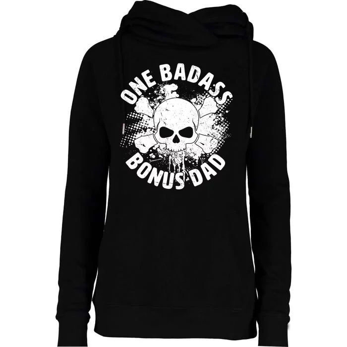 One Badass Bonus Dad Womens Funnel Neck Pullover Hood