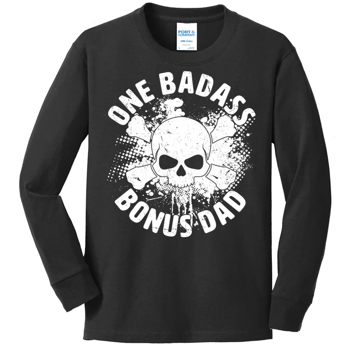 One Badass Bonus Dad Kids Long Sleeve Shirt