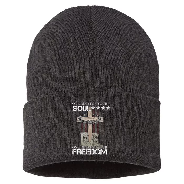 One Died For Your Soul And Freedom Sustainable Knit Beanie