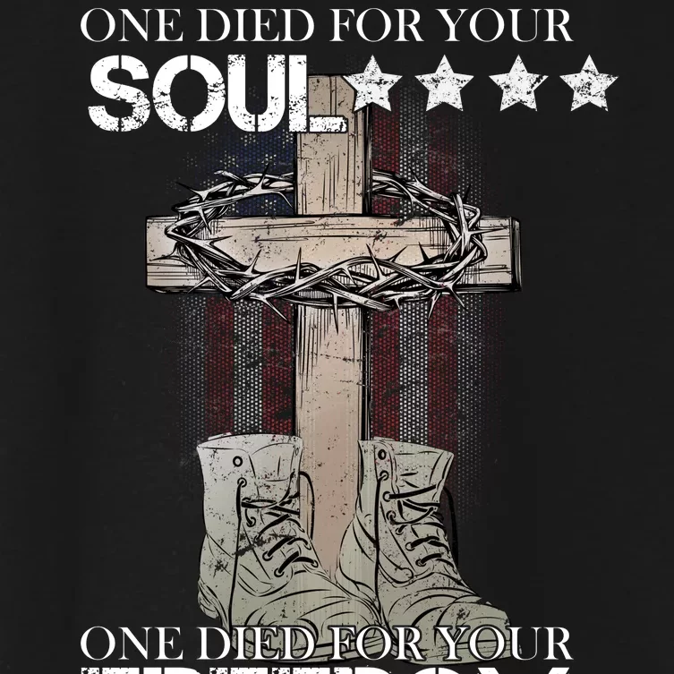 One Died For Your Soul And Freedom Women's Crop Top Tee