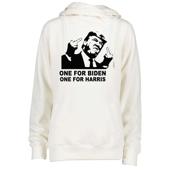 One For Biden One For Harris Pro Trump Womens Funnel Neck Pullover Hood