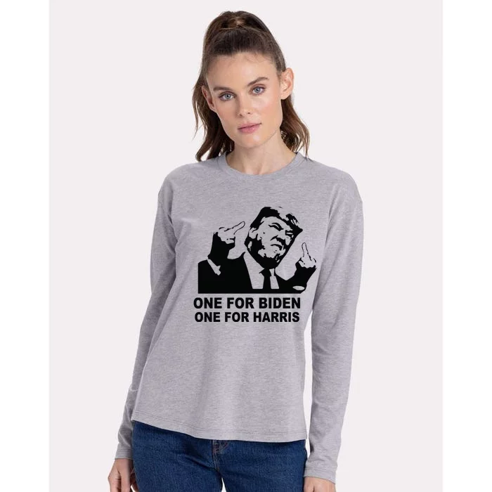 One For Biden One For Harris Pro Trump Womens Cotton Relaxed Long Sleeve T-Shirt