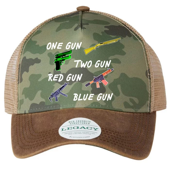 One Gun Two Gun Red Gun Blue Gun Legacy Tie Dye Trucker Hat