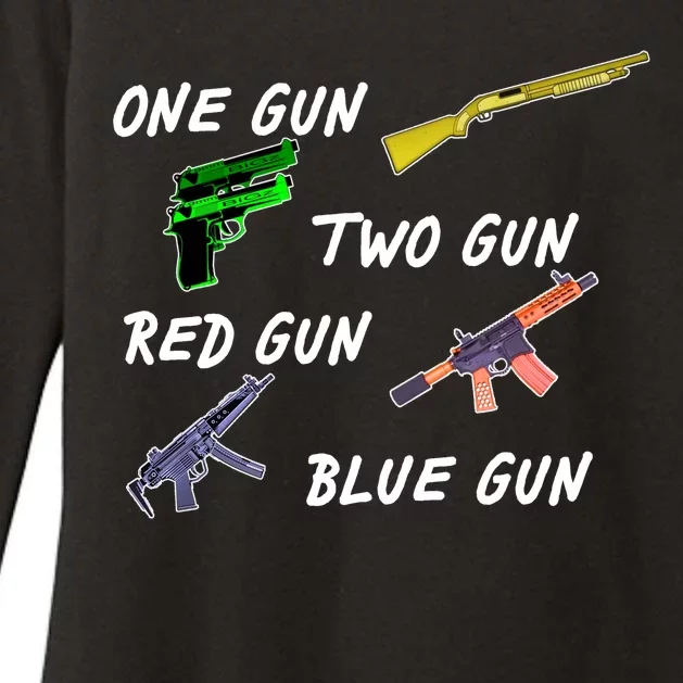 One Gun Two Gun Red Gun Blue Gun Womens CVC Long Sleeve Shirt