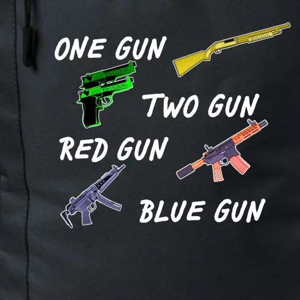 One Gun Two Gun Red Gun Blue Gun Daily Commute Backpack