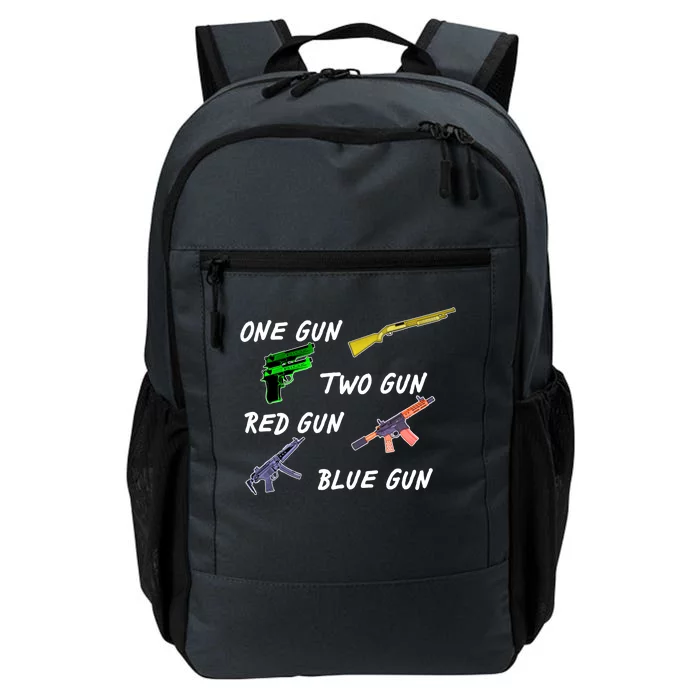 One Gun Two Gun Red Gun Blue Gun Daily Commute Backpack