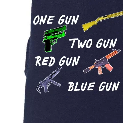 One Gun Two Gun Red Gun Blue Gun Doggie 3-End Fleece Hoodie