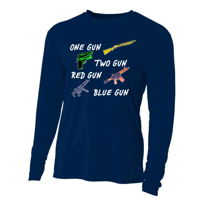 One Gun Two Gun Red Gun Blue Gun Cooling Performance Long Sleeve Crew