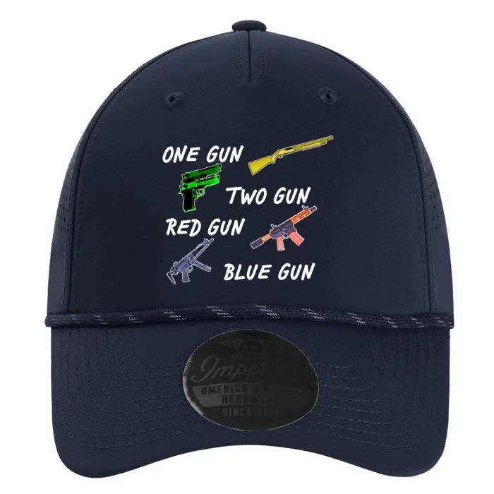 One Gun Two Gun Red Gun Blue Gun Performance The Dyno Cap