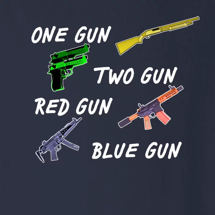 One Gun Two Gun Red Gun Blue Gun Toddler Long Sleeve Shirt