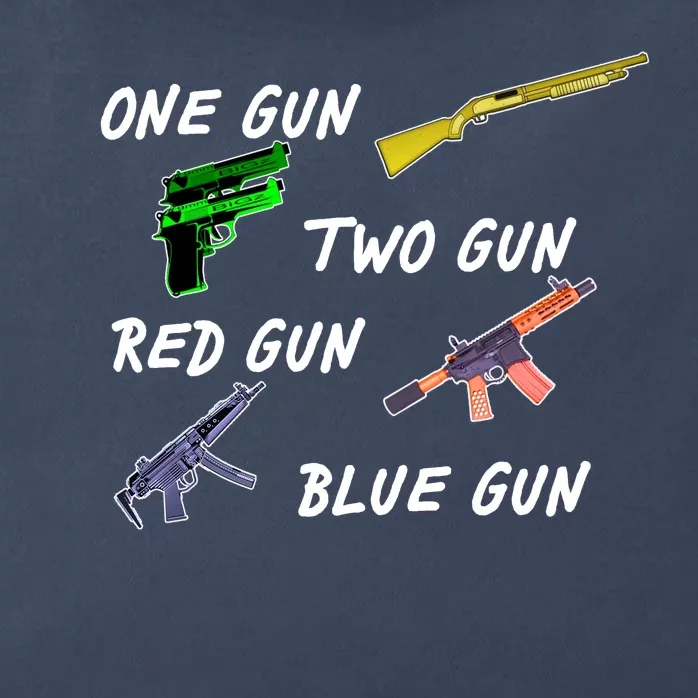 One Gun Two Gun Red Gun Blue Gun Zip Tote Bag