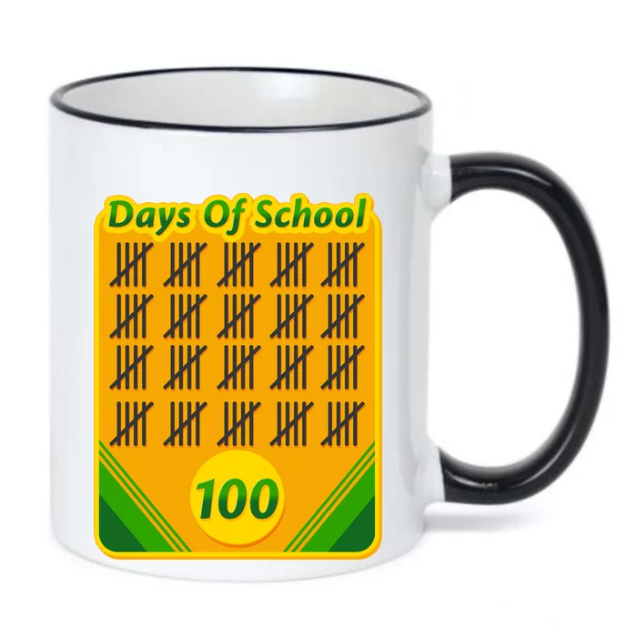 One Hundred Days Of School Crayons Black Color Changing Mug