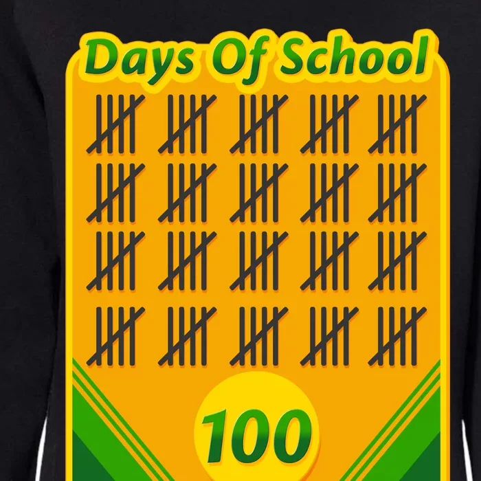 One Hundred Days Of School Crayons Womens California Wash Sweatshirt