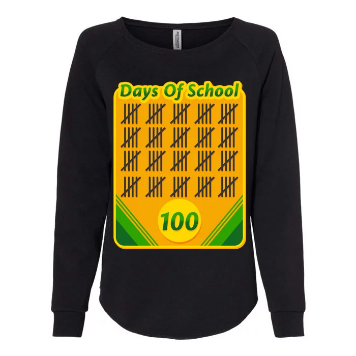 One Hundred Days Of School Crayons Womens California Wash Sweatshirt