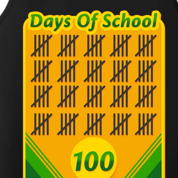 One Hundred Days Of School Crayons Performance Tank