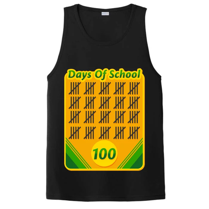 One Hundred Days Of School Crayons Performance Tank