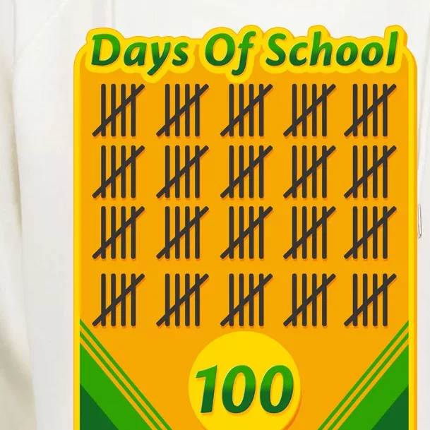 One Hundred Days Of School Crayons Womens Funnel Neck Pullover Hood