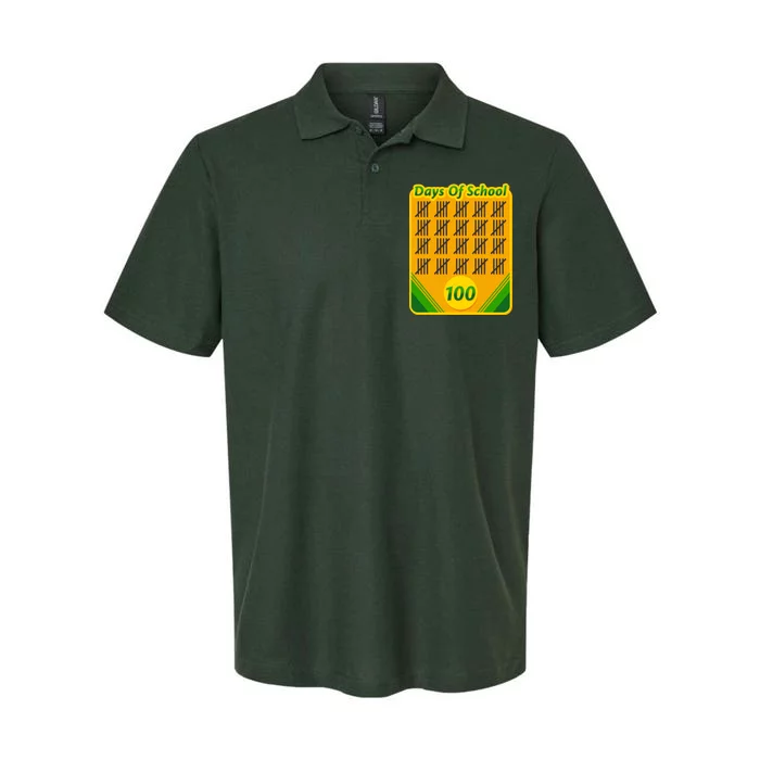 One Hundred Days Of School Crayons Softstyle Adult Sport Polo