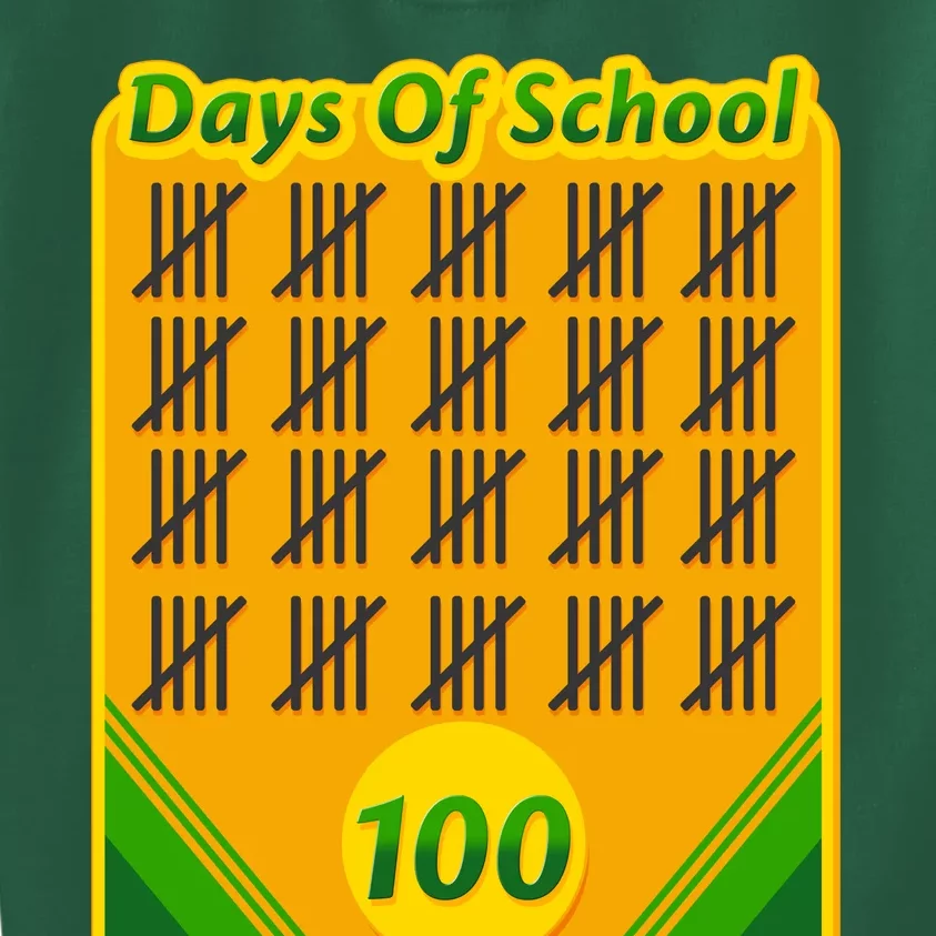 One Hundred Days Of School Crayons Kids Sweatshirt