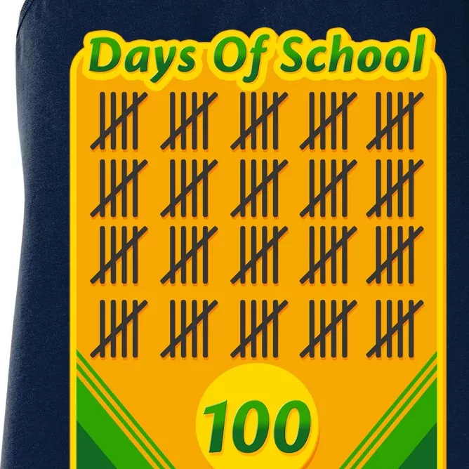 One Hundred Days Of School Crayons Women's Racerback Tank