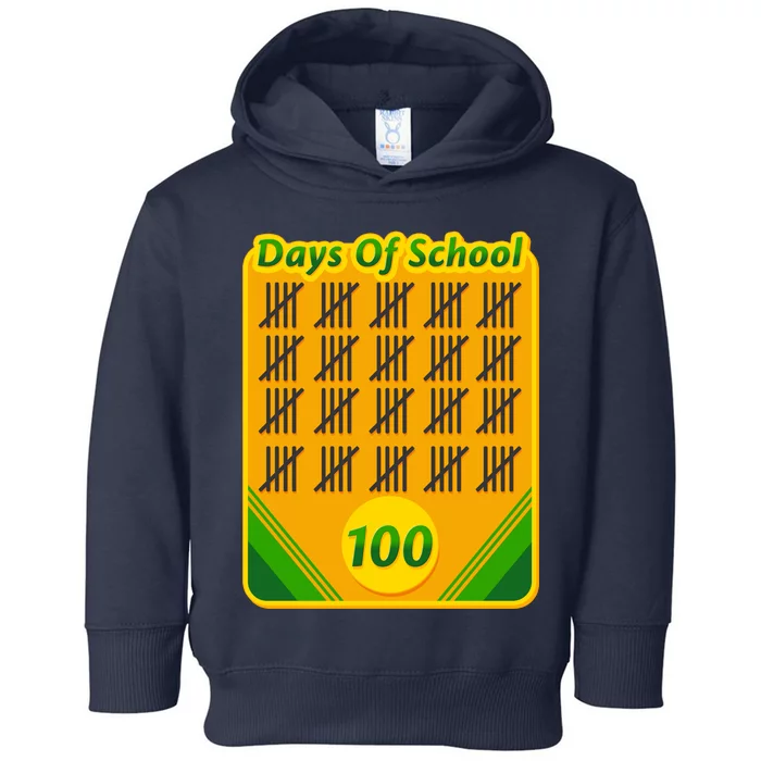 One Hundred Days Of School Crayons Toddler Hoodie