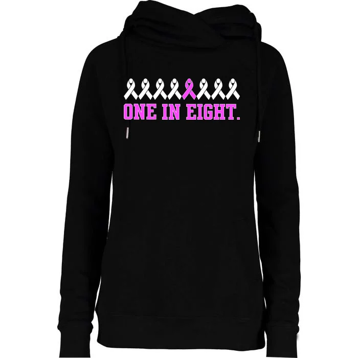 One In Eight Breast Cancer Awareness Womens Funnel Neck Pullover Hood