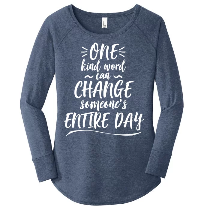 One Kind Word Anti Bullying Women's Perfect Tri Tunic Long Sleeve Shirt