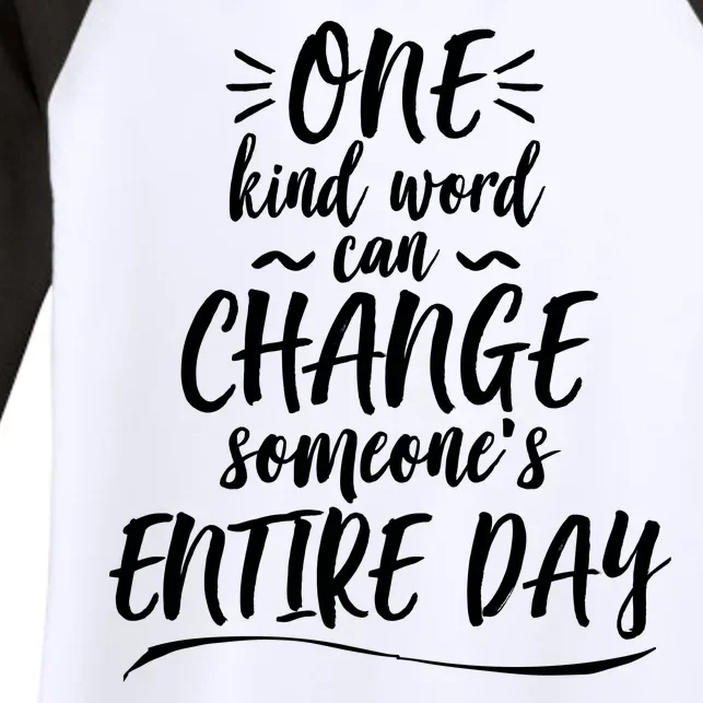 One Kind Word Anti Bullying Women's Tri-Blend 3/4-Sleeve Raglan Shirt