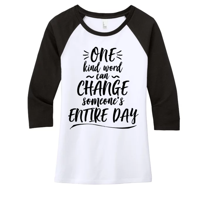 One Kind Word Anti Bullying Women's Tri-Blend 3/4-Sleeve Raglan Shirt