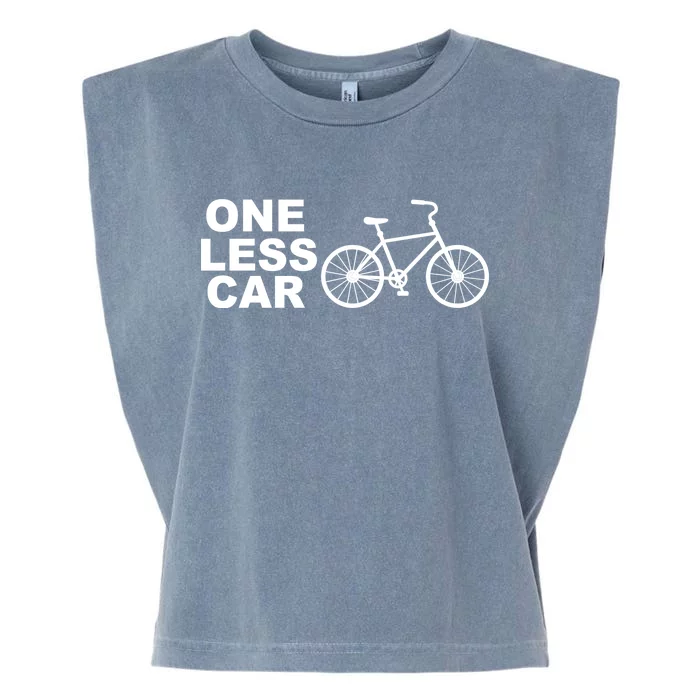 One Less Car Funny Cycling Garment-Dyed Women's Muscle Tee