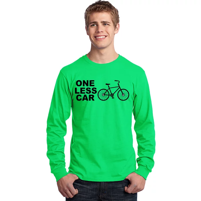 One Less Car Funny Cycling Long Sleeve Shirt