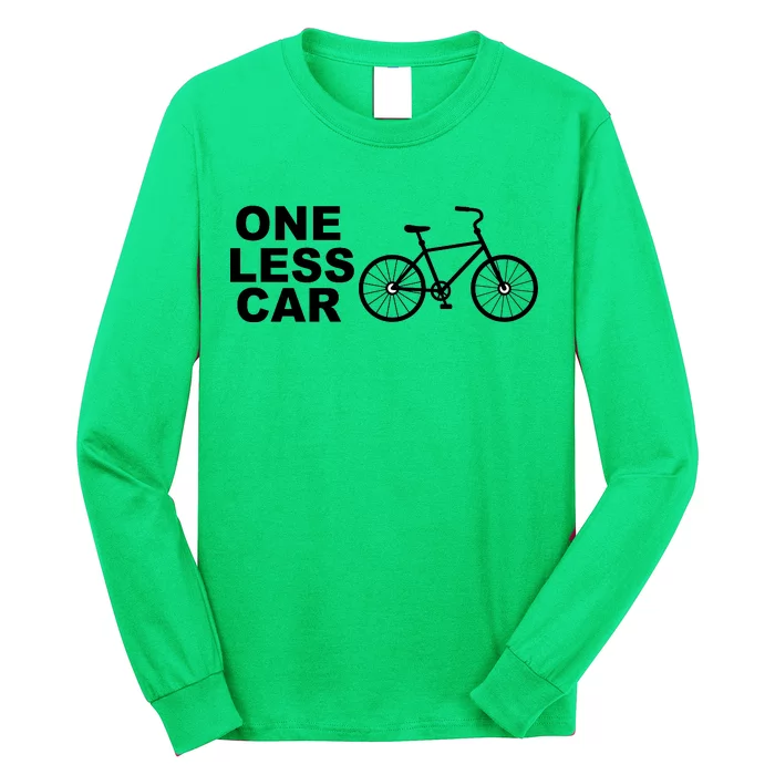 One Less Car Funny Cycling Long Sleeve Shirt